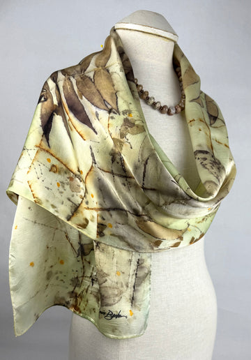 14 x 70 Hand Dyed silk scarf