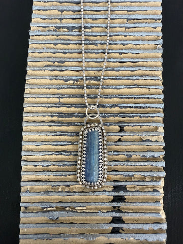 Kyanite Silver Pendant Necklace