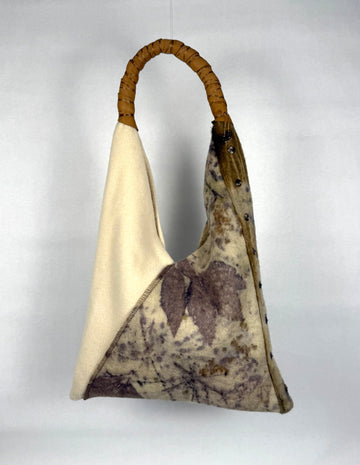 Eco printed recycled wool tote bag 1