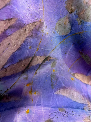 22 x 90 Hand Dyed Silk Satin Purple Scarf/Shawl
