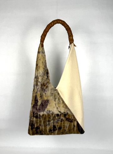 Eco printed recycled wool tote 2