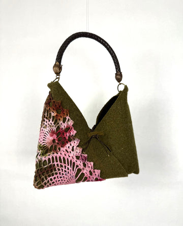 Hand Dyed, Recycled Wool Mini Tote