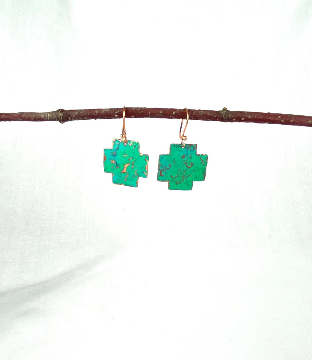 Turquoise on sale cross earrings