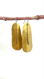 Designer Handmade Hammered brass with silver paddle fashion earring jewelry