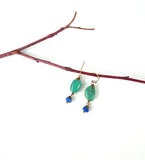 Turquoise and lapis gemstone drop fashion boho earrings