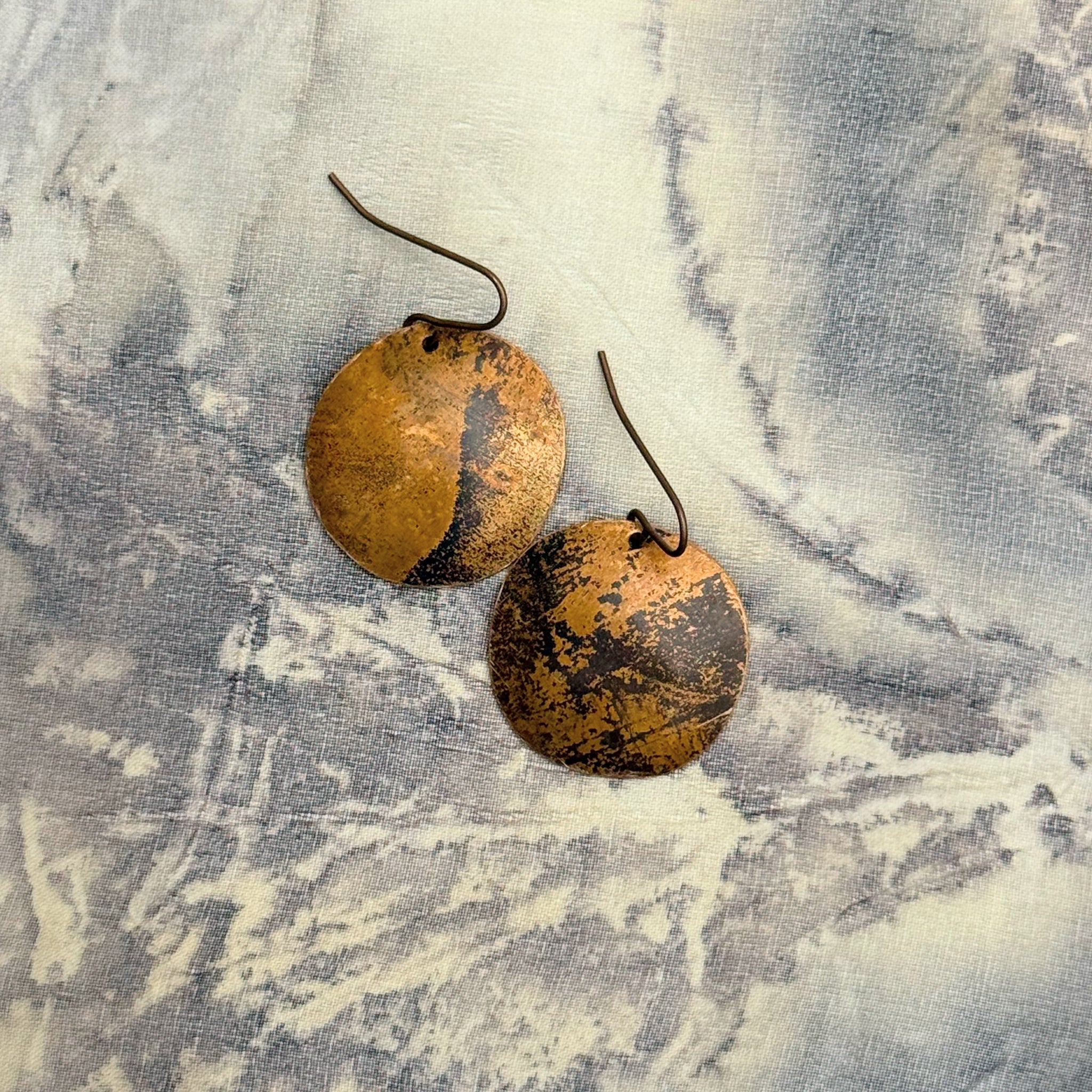 Recycled copper earrings