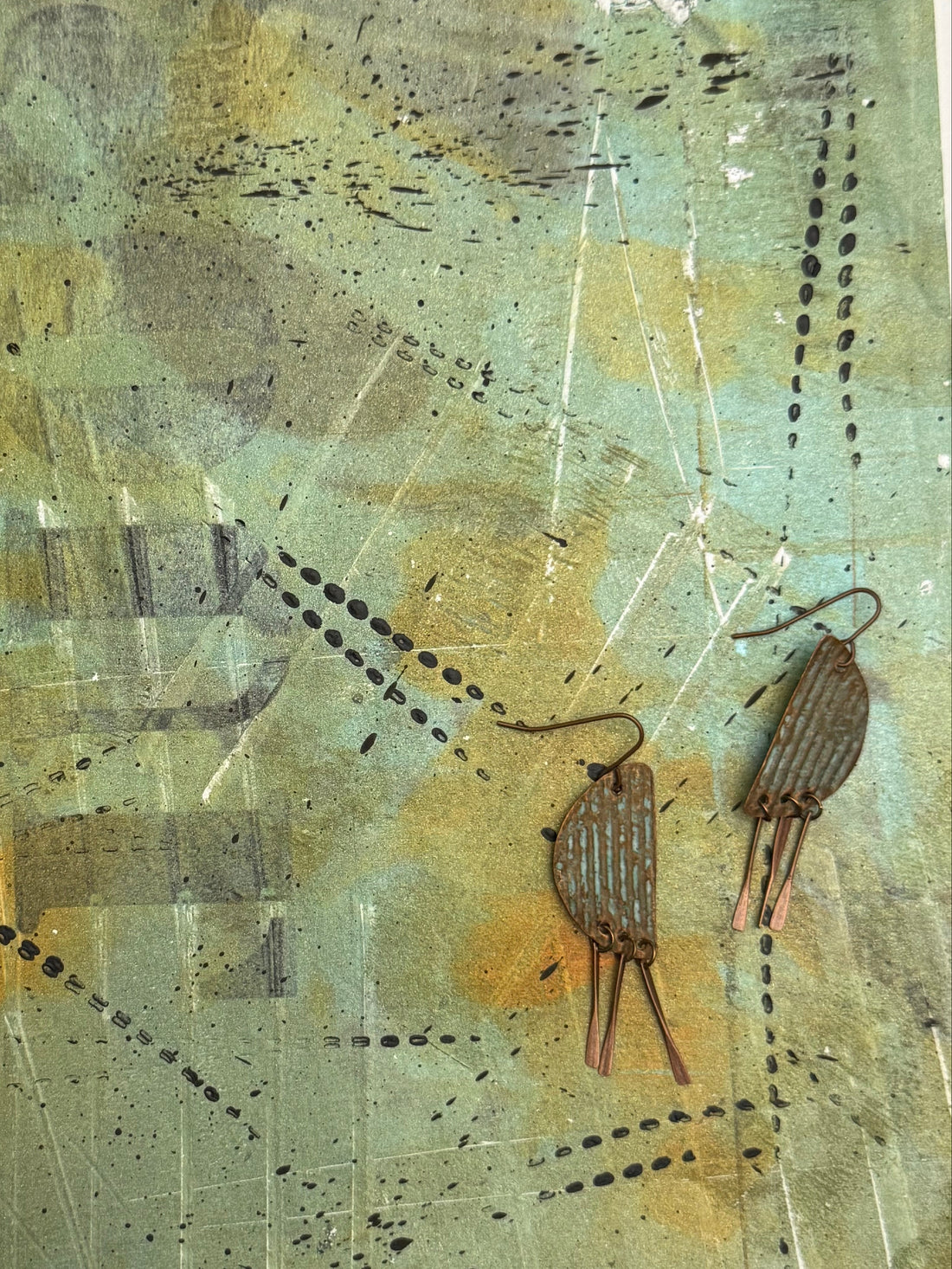 Recycled copper earrings