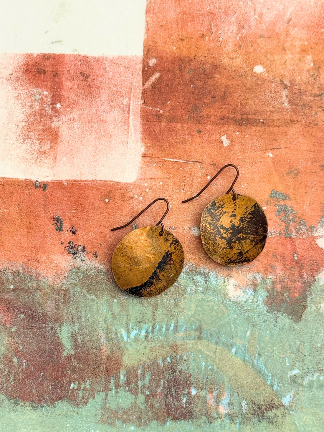 Recycled copper earrings