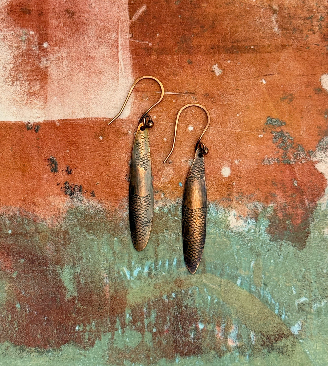 Recycled copper earrings