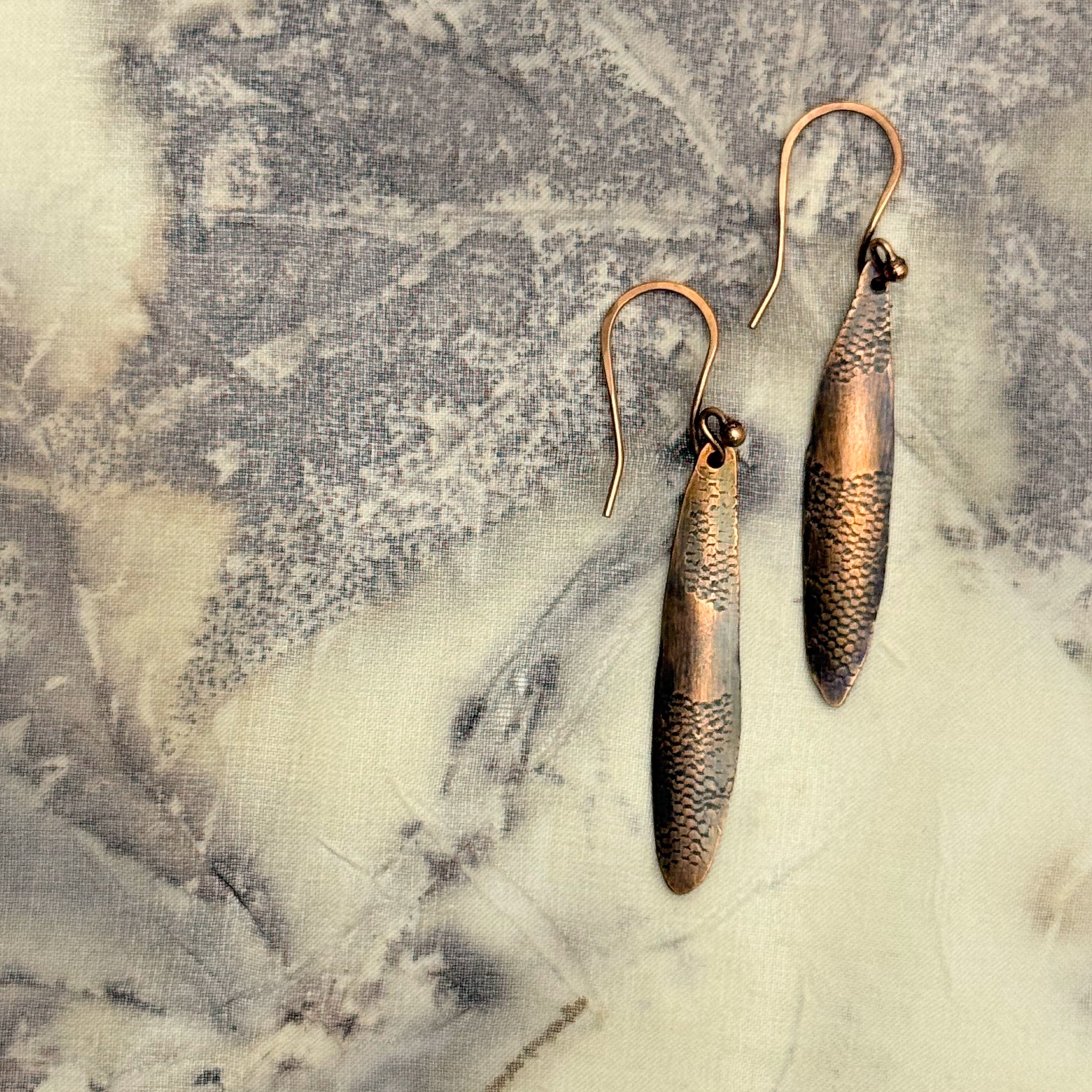 Recycled copper earrings