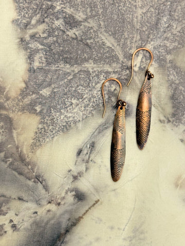 Recycled copper earrings