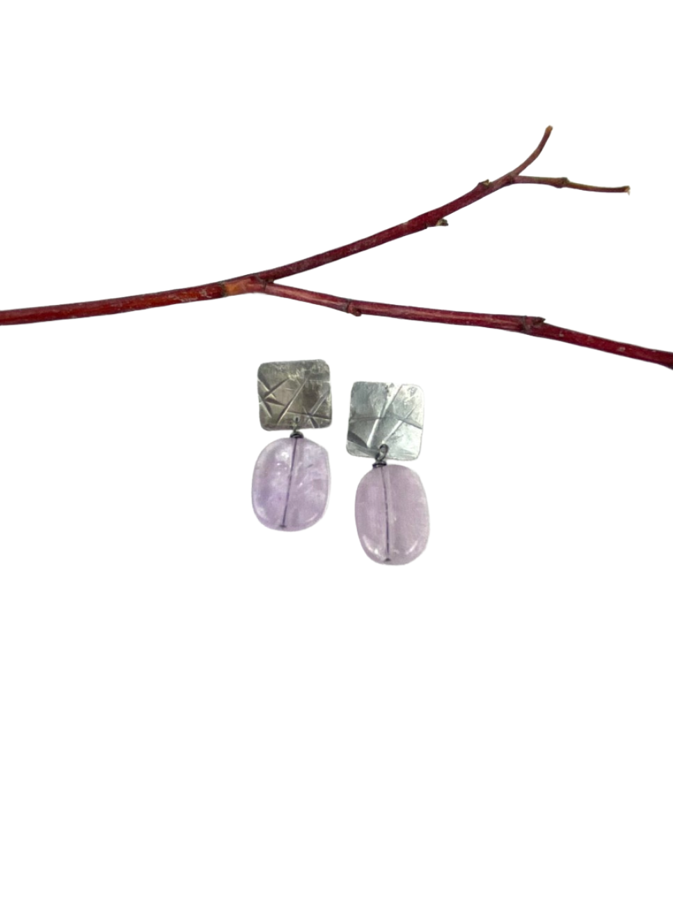 Amethyst and silver earrings