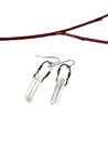 Crystal gemstone silver stirrup with oxidized silver fashion earring jewelry