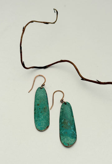 Aqua Patina Recycled Copper Earrings
