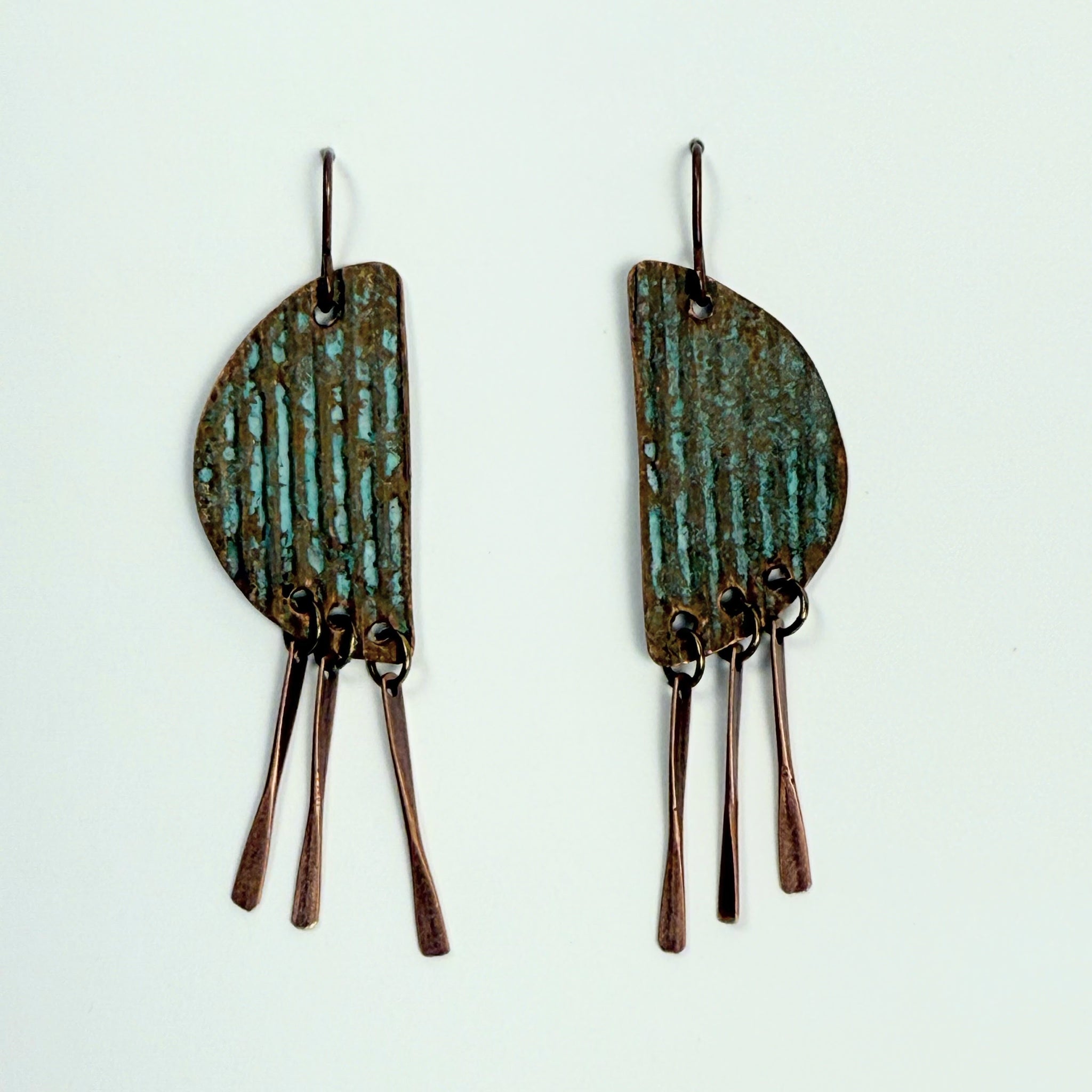 Recycled copper earrings