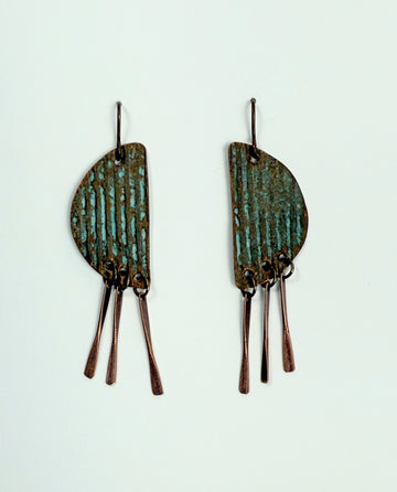 Recycled copper earrings