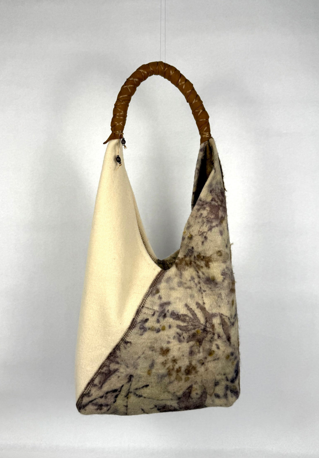Eco printed recycled wool tote 2