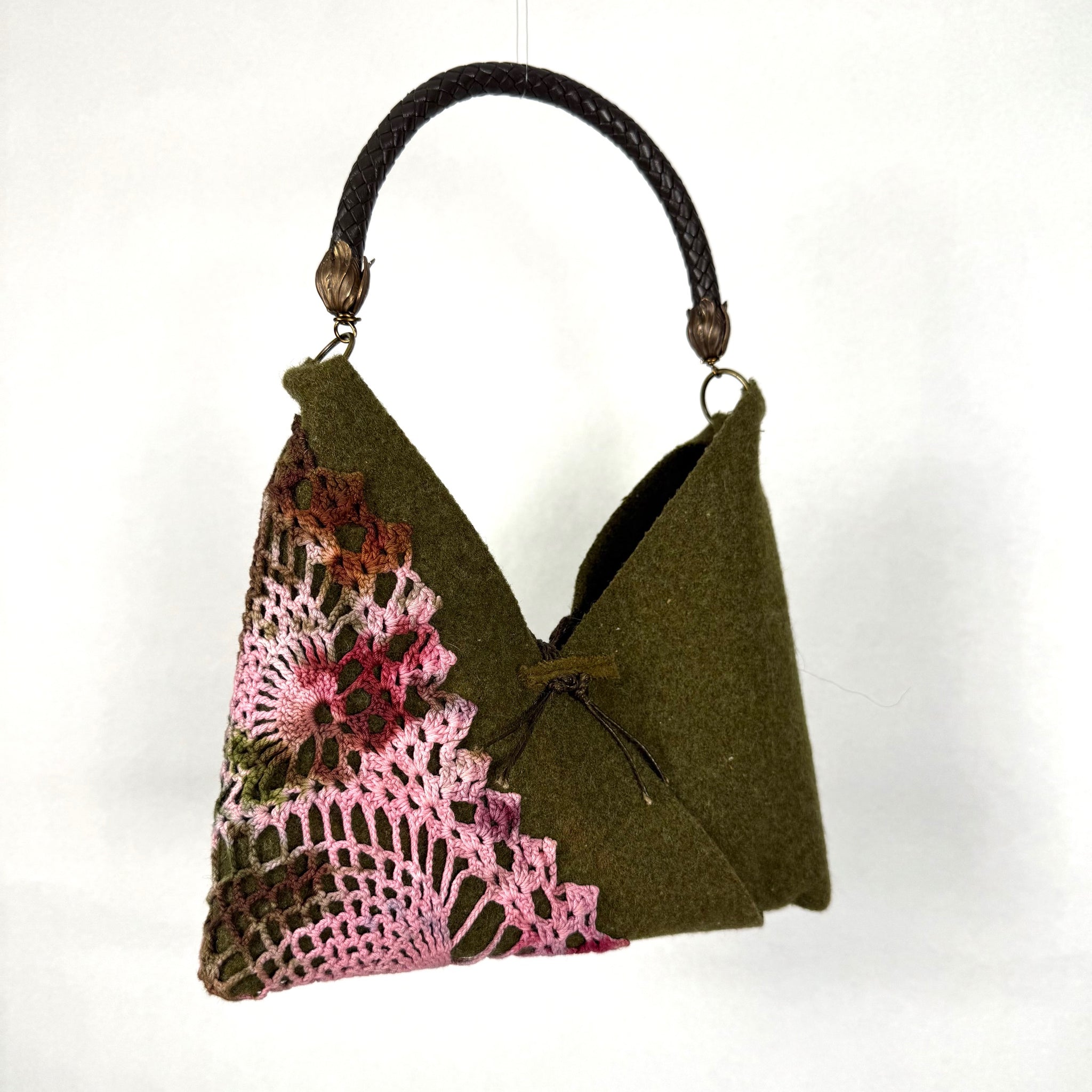 Hand Dyed, Recycled Wool Mini Tote