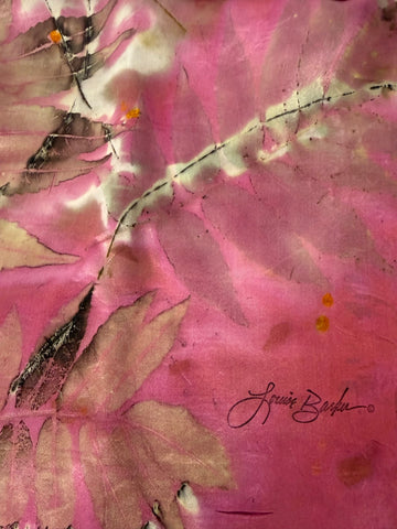 Fuchsia Hand Dyed Silk Satin Scarf