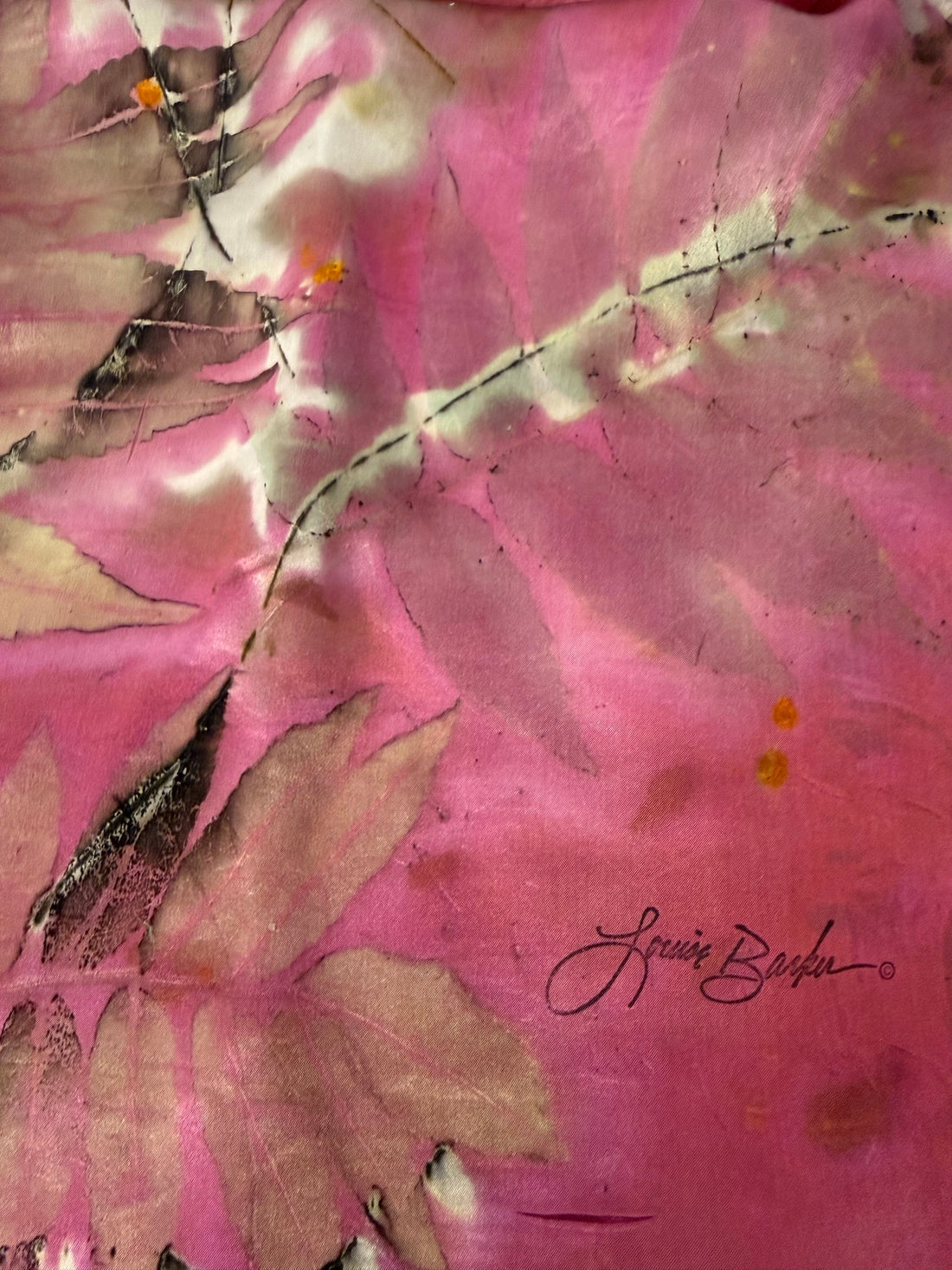 Fuchsia Hand Dyed Silk Satin Scarf