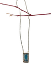 One of a Kind Kyanite Gemstone in Sterling silver setting with soft gray patina on Silver Chain Fashion Jewelry Necklace