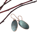 Blue Recycled Handmade Hammered women's Copper Earring Jewelry