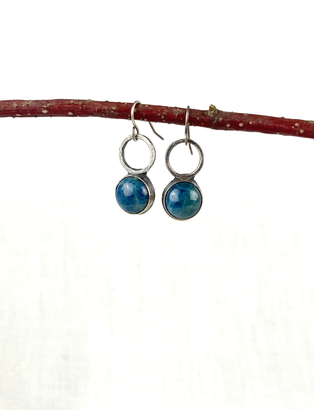 Apatite gemstone silver earrings