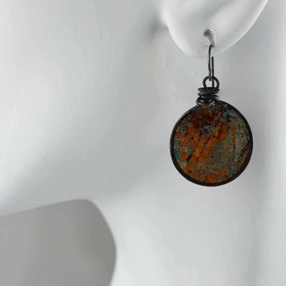 Joyería única hecha a mano de aretes de moda con estampado mono marrón y turquesa