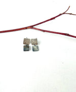 Classic Mother of pearl with small square Hammered Dainty post silver earring fashion jewelry