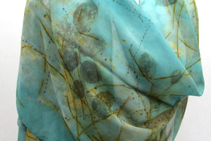 Hand Dyed Eco Printed Luxurious Silk Chiffon Scarf/Shawl Fashion clothing