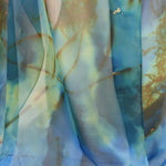 Bright Blue Hand Dyed Silk Chiffon Fiber Art Scarf/Shawl