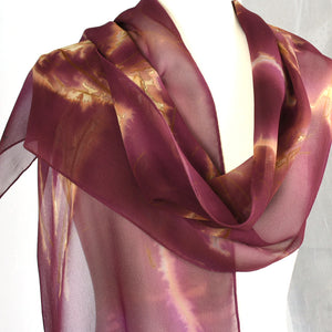 Deep Fuchsia Hand Dyed Silk Chiffon women's fashion Scarf
