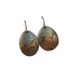 Recycled Copper Earrings with Patina