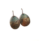 Recycled Copper Earrings with Patina