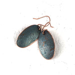 Blue Recycled Handmade Hammered women's Copper Earring Jewelry