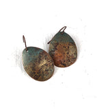 Recycled Copper Earrings with Patina