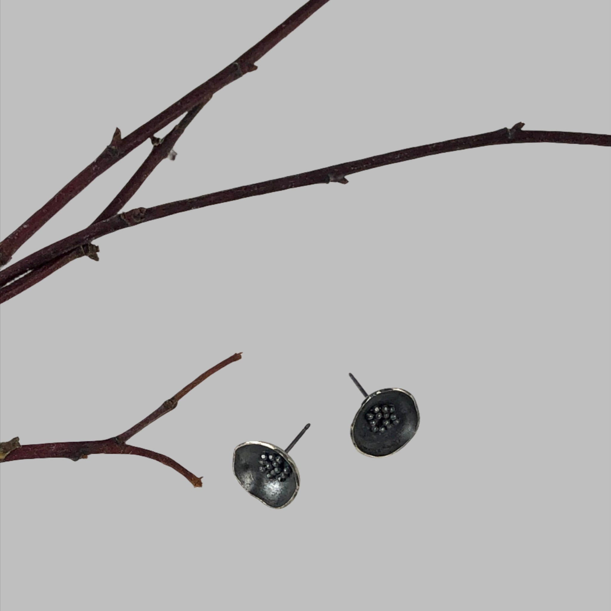 Pendientes de flores de plata de ley