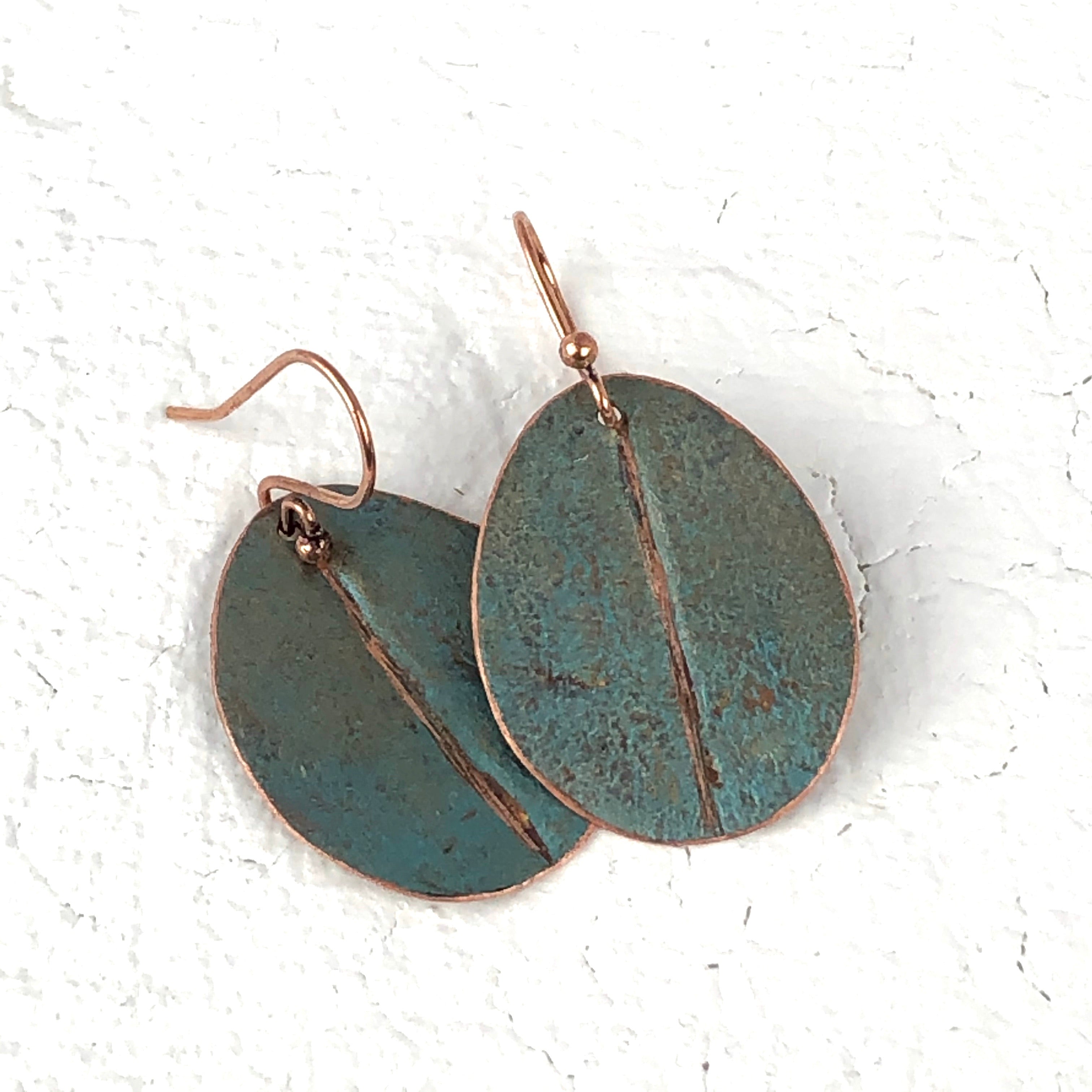 Recycled Copper Blue/Aqua Earrings