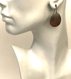 Recycled Copper Earrings with Patina