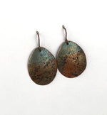 Recycled Copper Earrings with Patina