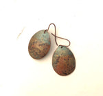 Recycled Copper Earrings with Patina