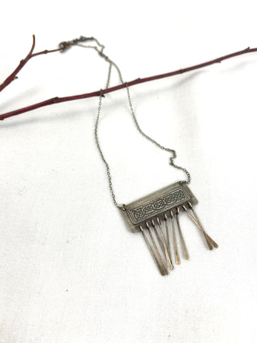 Elegant handmade etched Celtic design on silver with silver