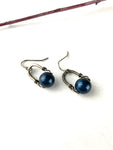 Petrol Blue Stirrup Earrings