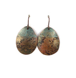 Recycled Copper Earrings with Patina