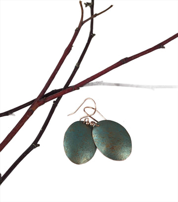 Aqua Recycled Copper Earring