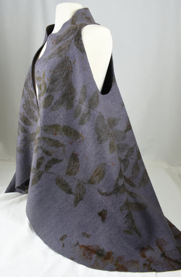 Hand Dyed Eco impreso lana reciclada arte usable swing chaleco elegante ropa de moda de mujer